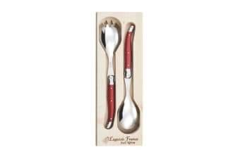 Andre Verdier Laguiole Salad Server Set Red - Tigerlily Gift Store
