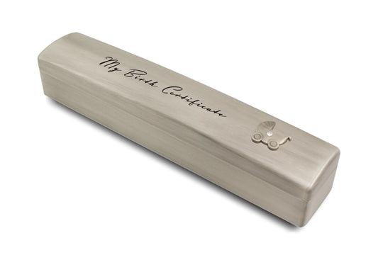 Pewter Birth Certificate Holder