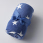 Navy Fleece Baby Blanket With White Stars