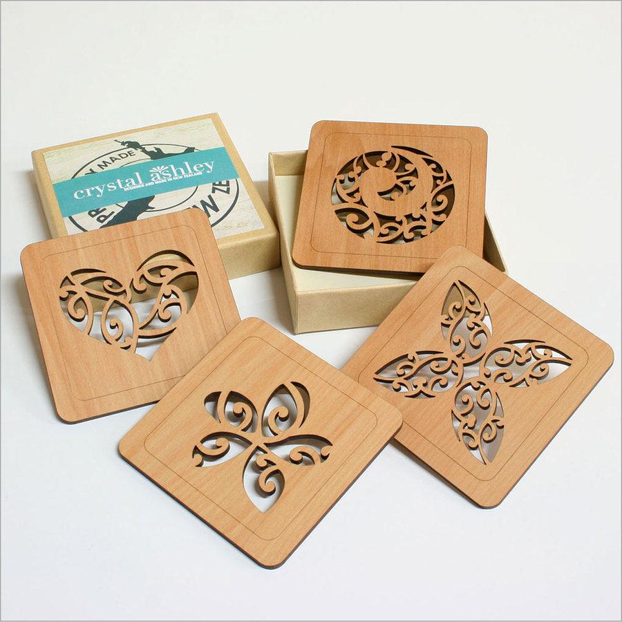 Coasters set: Kowhaiwhai