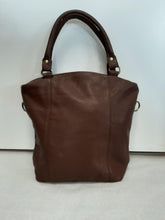 Load image into Gallery viewer, Brown Grain Leather Fold Over Tote
