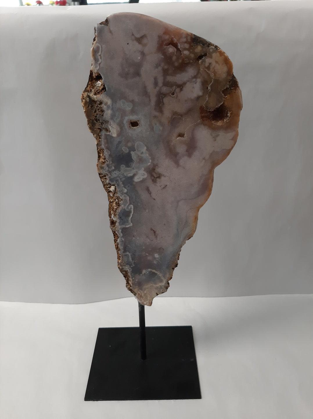 Pink Amethyst Slab On Metal Stand