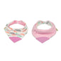 Bandana Bib Pink Feather With Silicone Teether - Tigerlily Gift Store