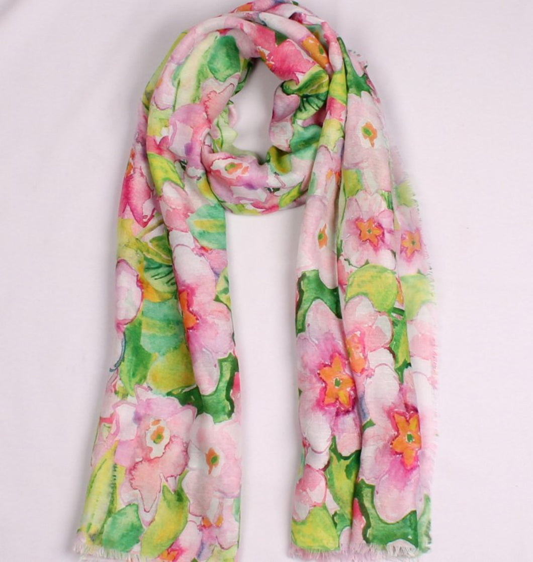 Alice & Lily printed scarf floral pink