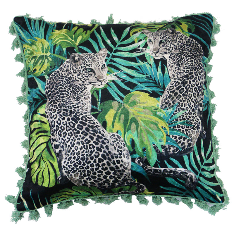 Velvet Leopard Cushion 45x45cm