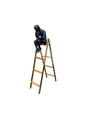 Sitting Thinking Man on Ladder