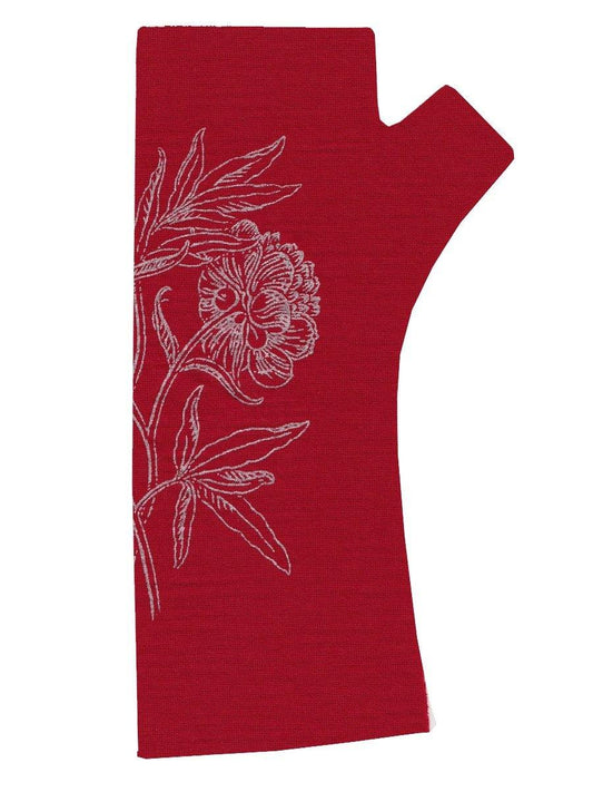 Red Peony Printed Merino Fingerless Gloves - Tigerlily Gift Store