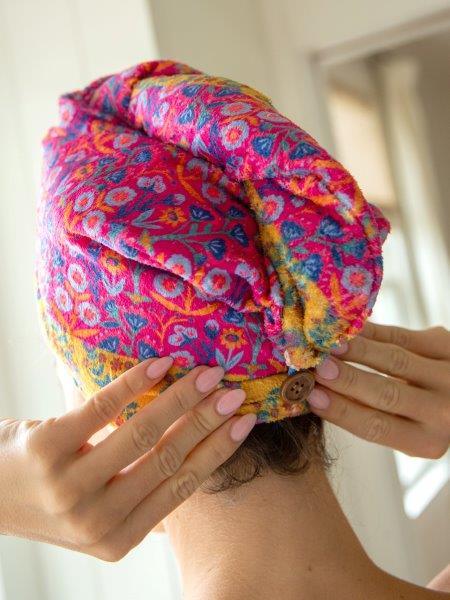 Hair Towel Wrap Pink Floral