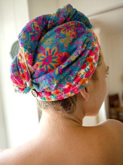 Hair Towel Wrap Bright Floral