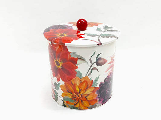 Dahlias Biscuit Barrel Tin