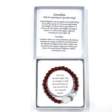 Load image into Gallery viewer, Carnelian Crystal Heart Guardian Angel Bracelet - Tigerlily Gift Store

