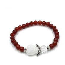 Load image into Gallery viewer, Carnelian Crystal Heart Guardian Angel Bracelet - Tigerlily Gift Store
