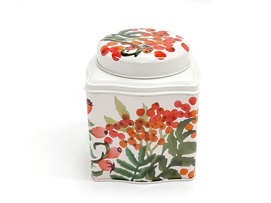 Autumn Hedgerow Dome Lid Curved Tin Caddy