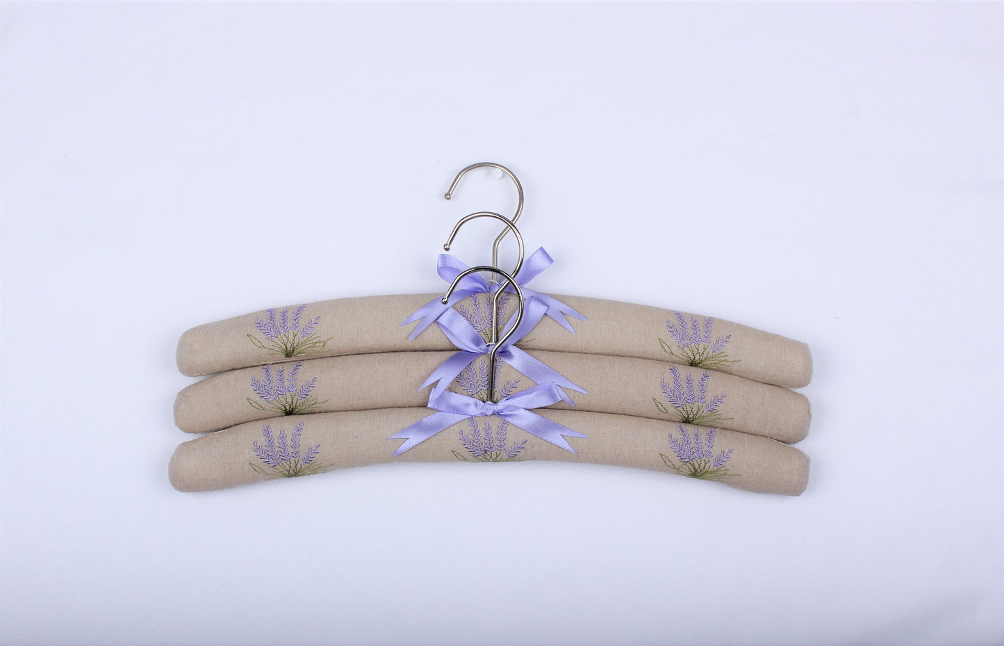 Lavender linen coat hangers