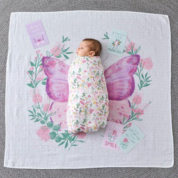 Butterfly Milestone Muslin & Cards Set - Tigerlily Gift Store