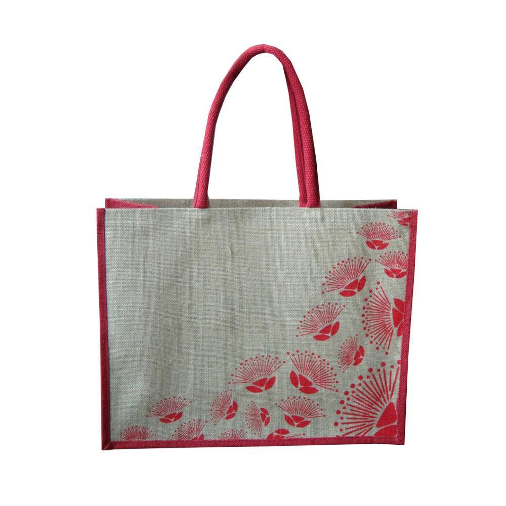Jute Bag - Pohutukawa Red - Tigerlily Gift Store