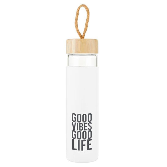 Glass Water Bottle - Good Vibes