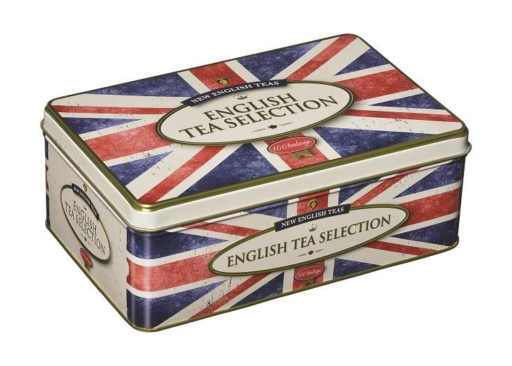 Tea Retro Style Union Jack 100 Bag Tin