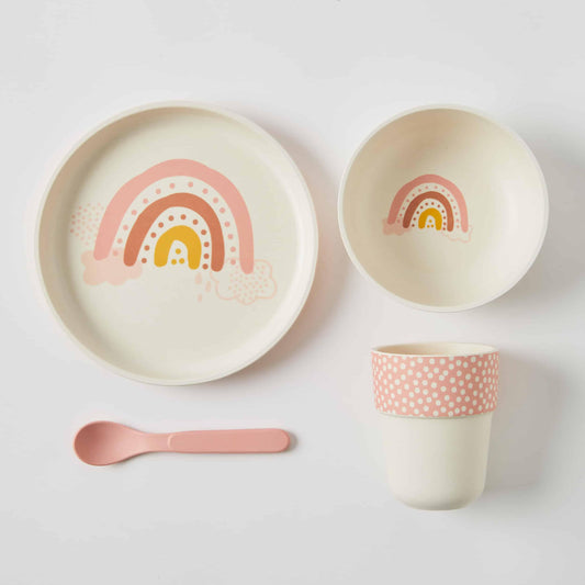 Kids Bamboo Dinner Set: Rainbow