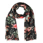 Black Floral Merion and Slik Designer Scarf