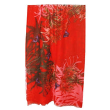 Load image into Gallery viewer, Red Floral Merion and Silk Designer Scarf
