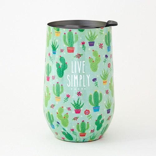 Wine Tumbler Live Simply Cactus