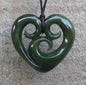 Greenstone triple Koru heart Pendant