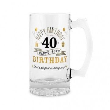 40th Beer Mug - Tigerlily Gift Store