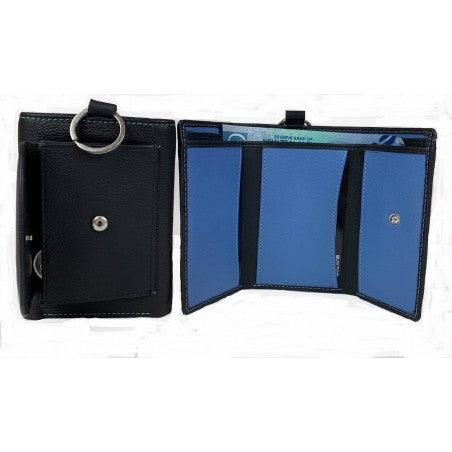 Soft Leather Mini Wallet: Blue