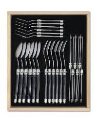 Andre Verdier Laguiole Debutant 24 Piece Cutlery Set Black - Tigerlily Gift Store