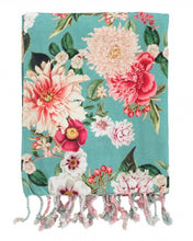 Load image into Gallery viewer, Fleur Turkish Towel Aqua
