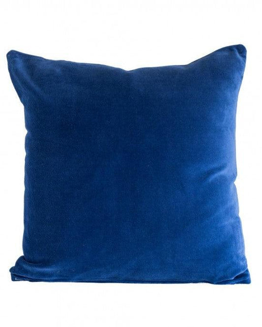 Indigo Velvet and Linen Cushion