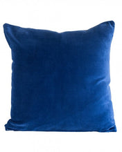 Load image into Gallery viewer, Indigo Velvet and Linen Cushion

