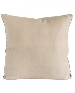 Indigo Velvet and Linen Cushion