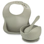 Storm Grey Silicone Feeding Set 3 Piece