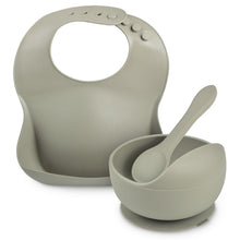 Load image into Gallery viewer, Storm Grey Silicone Feeding Set 3 Piece
