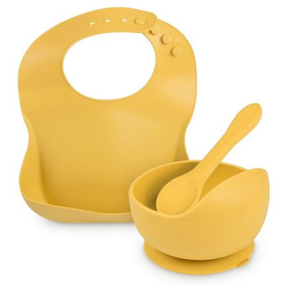 Mustard Silicone Feeding Set 3 Piece