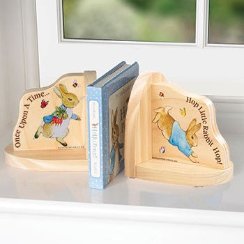 Peter Rabbit Wooden Bookends