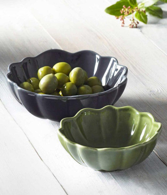 Large Scallop Nibble Bowl Grey