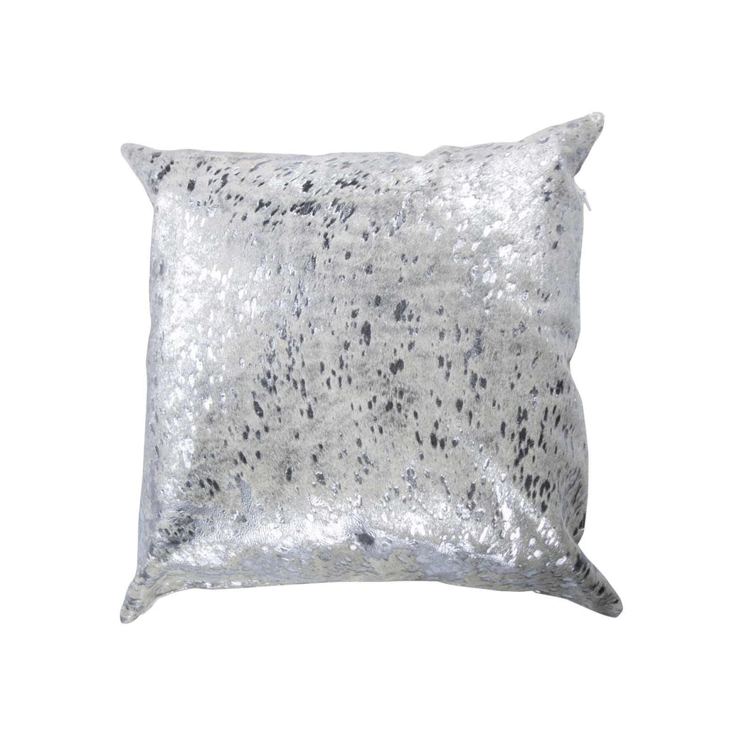 White Silver Cowhide Cushion