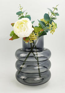 Tommy Ring Glass Vase Steel - Tigerlily Gift Store