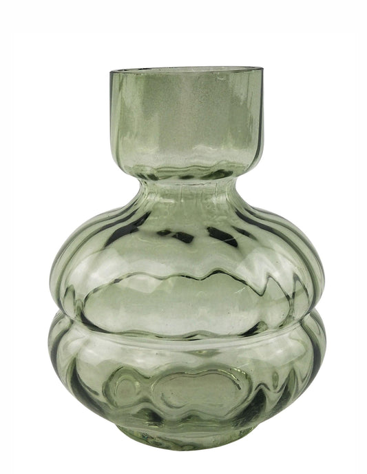 Tommy Squat Glass Vase Sage