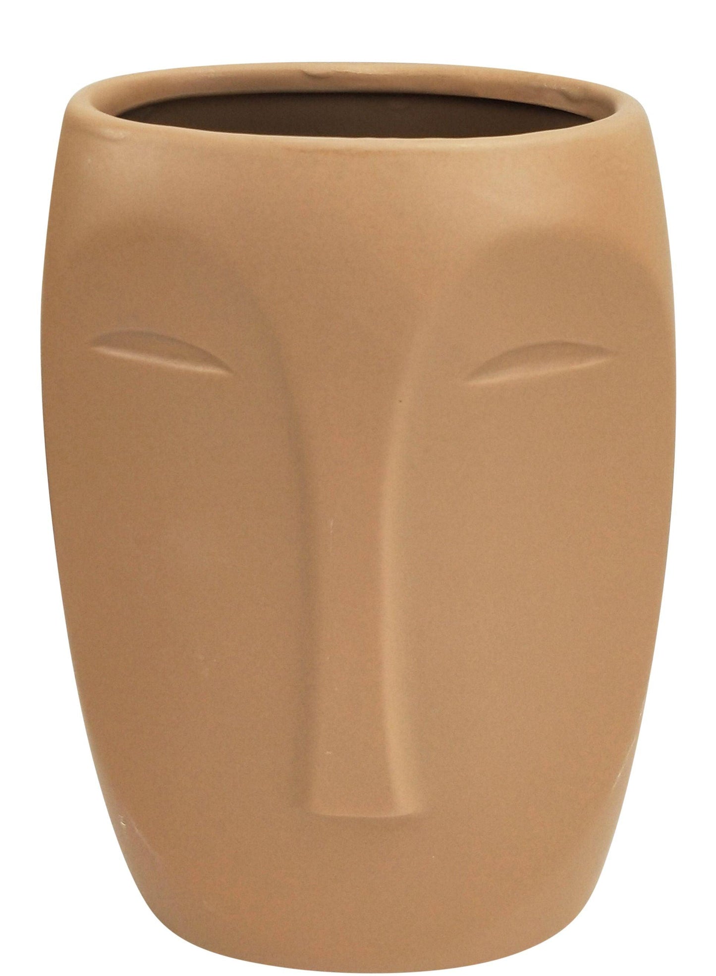 Aztec Face Vase Beige Med 17cm - Tigerlily Gift Store