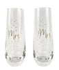 Mrs & Mrs Champagne Glass Gold 16cm Set 2